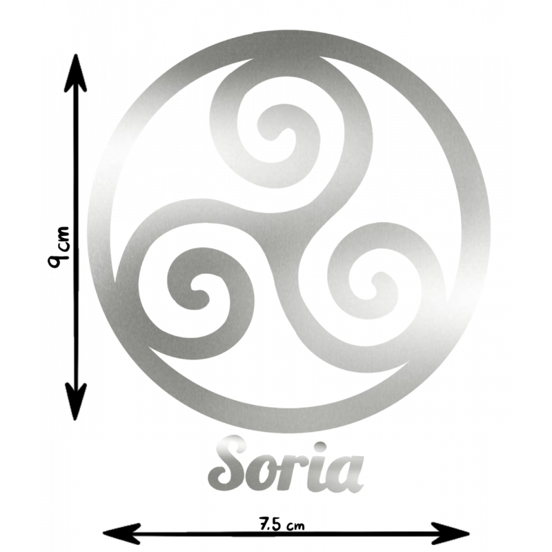 PEGATINA VINILO TRISKEL SORIA  PLATEADO