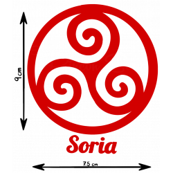 PEGATINA VINILO TRISKEL SORIA  ROJO