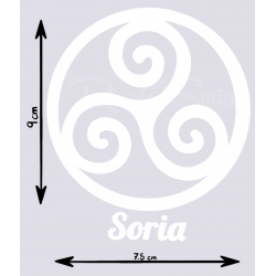PEGATINA VINILO TRISKEL SORIA  BLANCO
