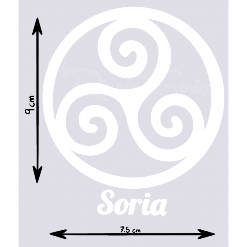 PEGATINA VINILO TRISKEL SORIA  BLANCO