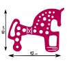 Pegatina Vinilo Caballo ROSA 12X10 CM