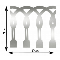 PEGATINA VINILO ARCOS PLATEADO 14 X 10CM