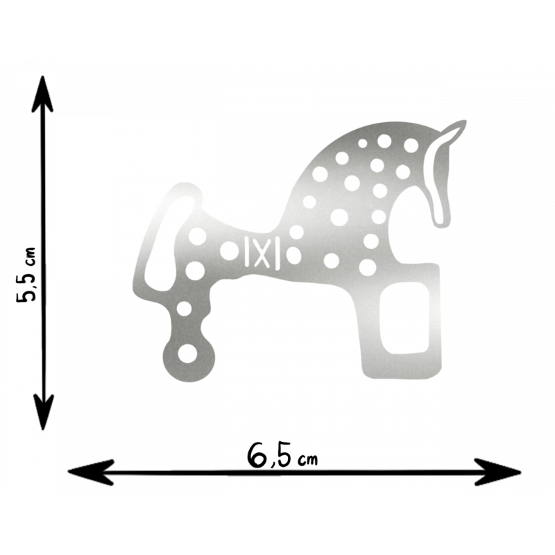 Pegatina Vinilo Caballo Soria PLATEADO 5,5 X 6,5CM