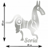 PEGATINA VINILO CABALLO CELTIBERO PLATEADO 10 X 10 CM