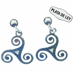Pendientes Plata Triskel con bola