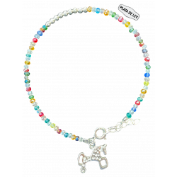 Pulsera Plata perlas Colores + Caballo de Soria