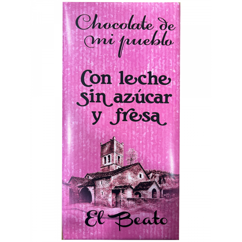 Chocolate con Leche sin azúcar añadido con Fresa