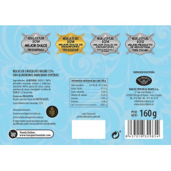 Rocas de Chocolate Negro 72% con Almendras Marconas Enteras