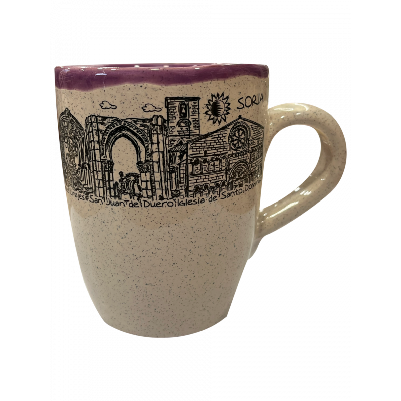 Taza borde morado Monumentos de Soria