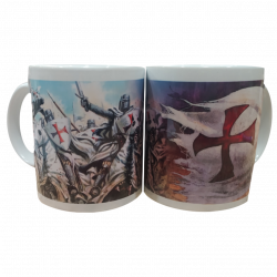 Taza jinetes + bandera de los templarios