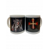 Taza caballero + escudo y lema templario