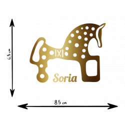 PEGATINA VINILO CABALLO CELTIBERO DORADO 6,5 X 8,5 CM