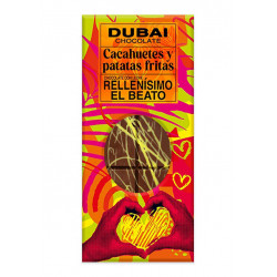 Chocolate Dubai de Cacahuetes con miel y Patatas fritas de El Beato 400g