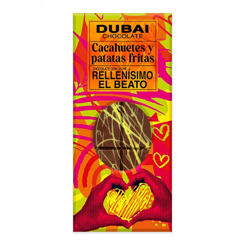 Chocolate Dubai de Cacahuetes con miel y Patatas fritas de El Beato 400g