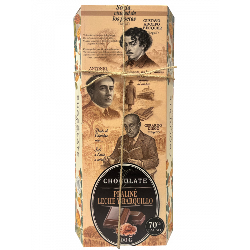 Chocolate Praliné leche con barquillo y canela Poetas