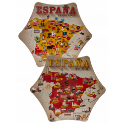 Caja metálica mapa españa rellena de palmeras