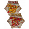 Caja metálica mapa españa rellena de palmeras