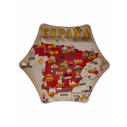 Caja metálica mapa españa rellena de palmeras