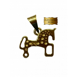 Colgante Caballo Plata Chapado en Oro PQ