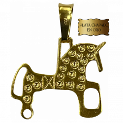 Colgante Caballo Plata Chapado en Oro GR