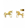 Pendientes Caballo Plata Chapado en Oro Mini