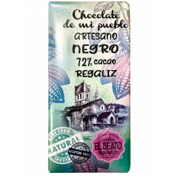 Chocolate Artesano Negro 72% Cacao Regaliz