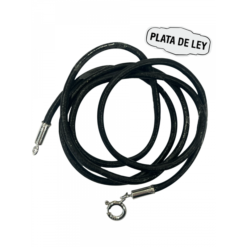 Cordón Cuero y Plata 50cm