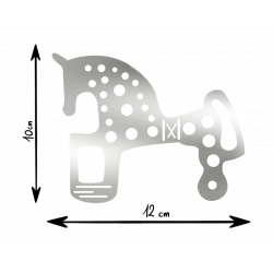 Pegatina Vinilo Caballo Soria PLATEADO 10 X 12 cm