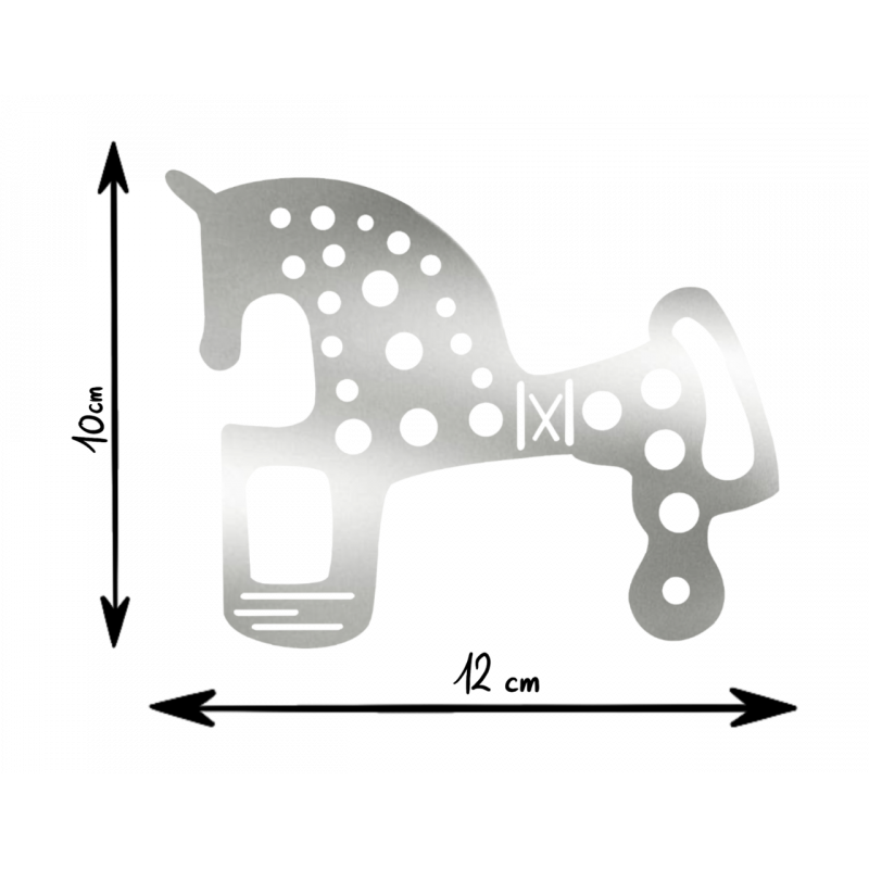 Pegatina Vinilo Caballo Soria PLATEADO 10 X 12 cm