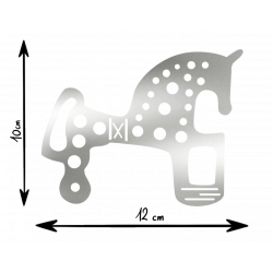 Pegatina Vinilo Caballo Soria PLATEADO 10 X 12 cm