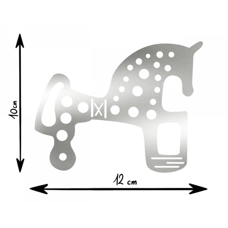 Pegatina Vinilo Caballo Soria PLATEADO 10 X 12 cm