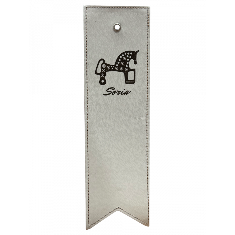 Marcapáginas de Piel Color Blanco