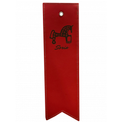 Marcapáginas de Piel Color Rojo