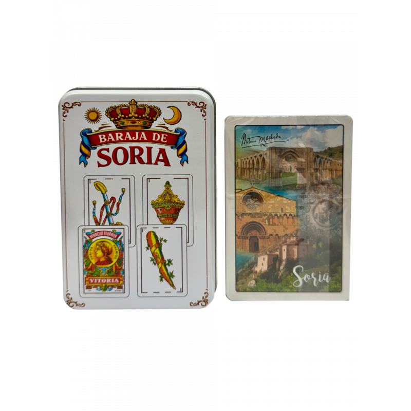 Caja metal con baraja de cartas Soria