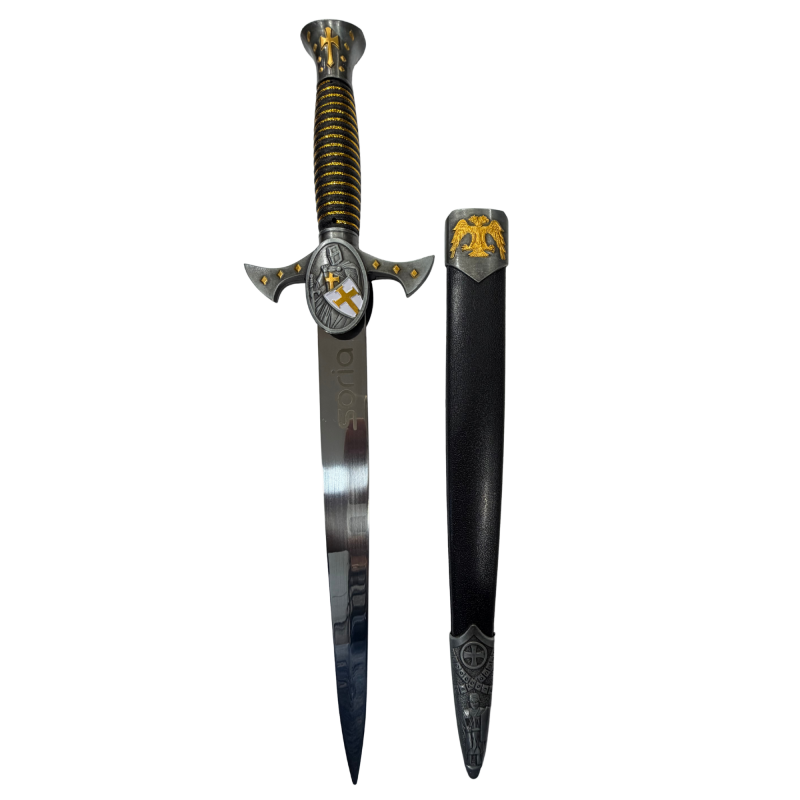 Daga Templaria grabado Soria Mango Dorado