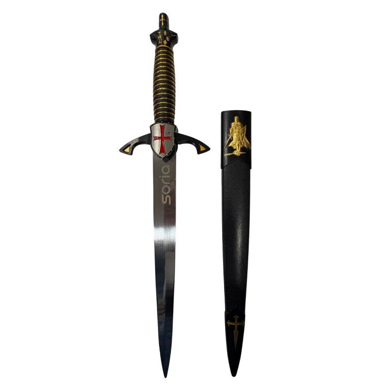 Daga Templaria grabado Soria Templario Negro