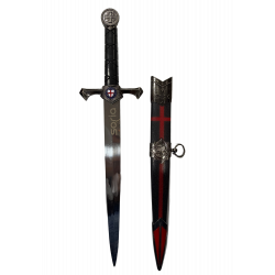 Daga Templaria grabado Soria Jinete y mango negro