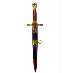 Daga Templaria grabado Soria Dorada y Roja