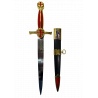 Daga Templaria grabado Soria Dorada y Roja