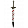 Daga Templaria grabado Soria  Mango Blanco y rojo