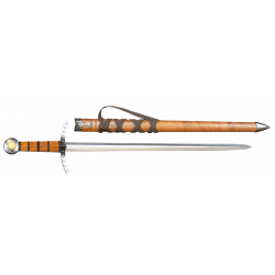 Espada Templaria grabado Soria MARRON CRUZ