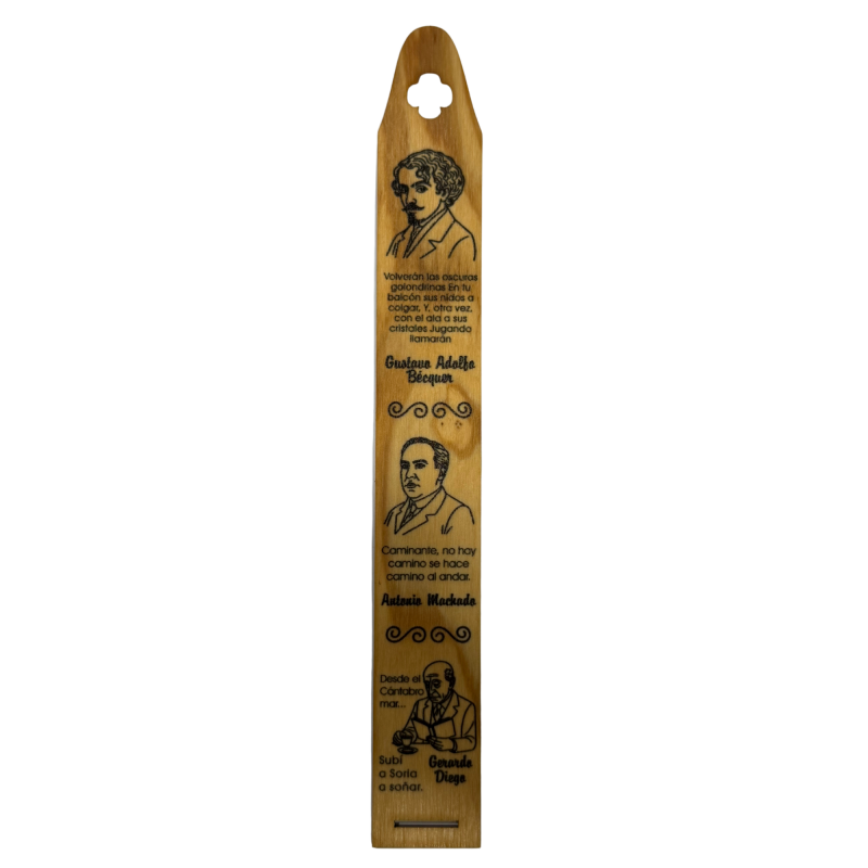 Marcapáginas de madera con Poetas de Soria