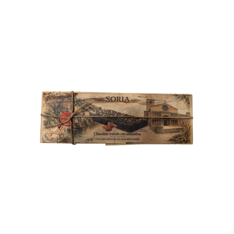 Lingote Chocolate Trufado con Almendras ( Caja de Madera )