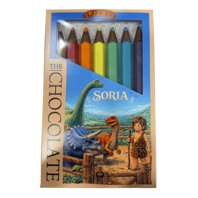 Caja Lápices  chocolate de Colores (Chocolate Belga)
