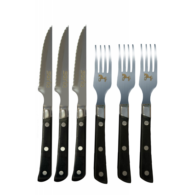 Juego 3 Cuchillos Letras Soria y 3 Tenedores Caballo