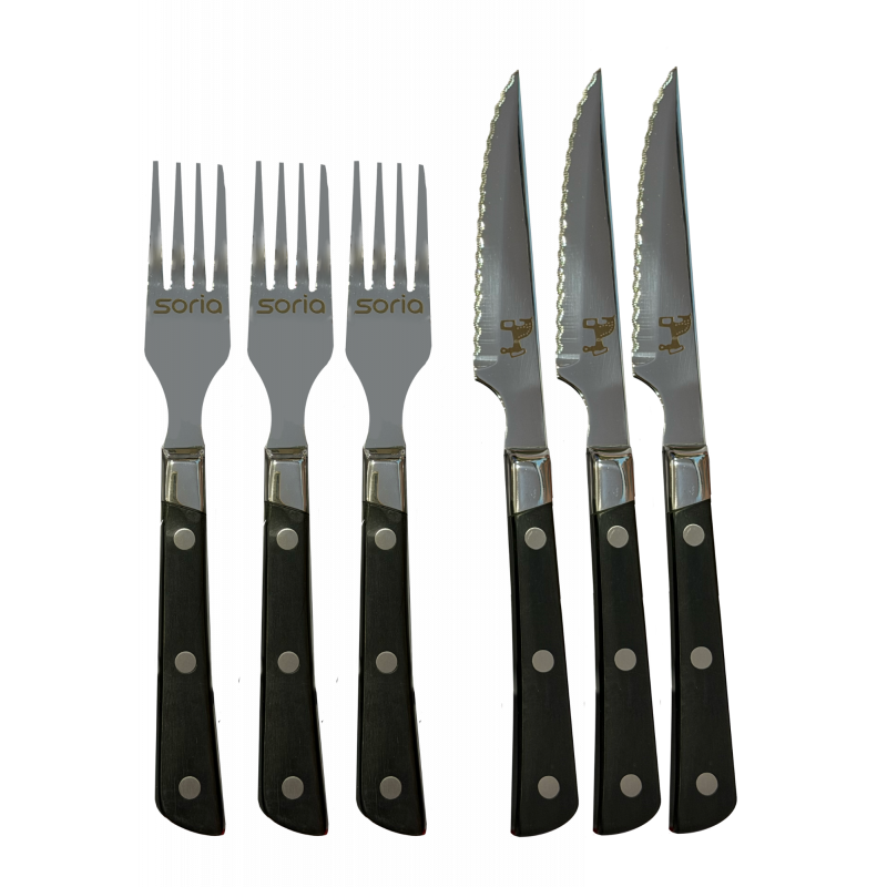 Juego 3 Tenedores Letras Soria y 3 Cuchillos Caballo