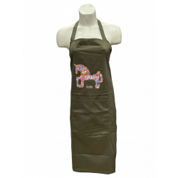 DELANTAL CABALLO FLORES VERDE MILITAR